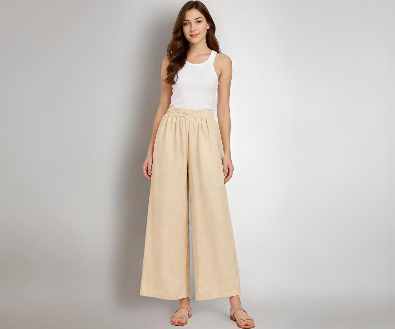 Tank Top + Wide-Leg Linen Pants for women